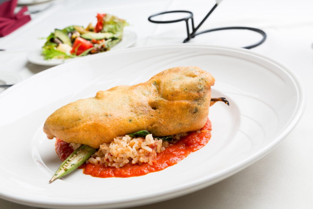 Plated chicken dish with sauce