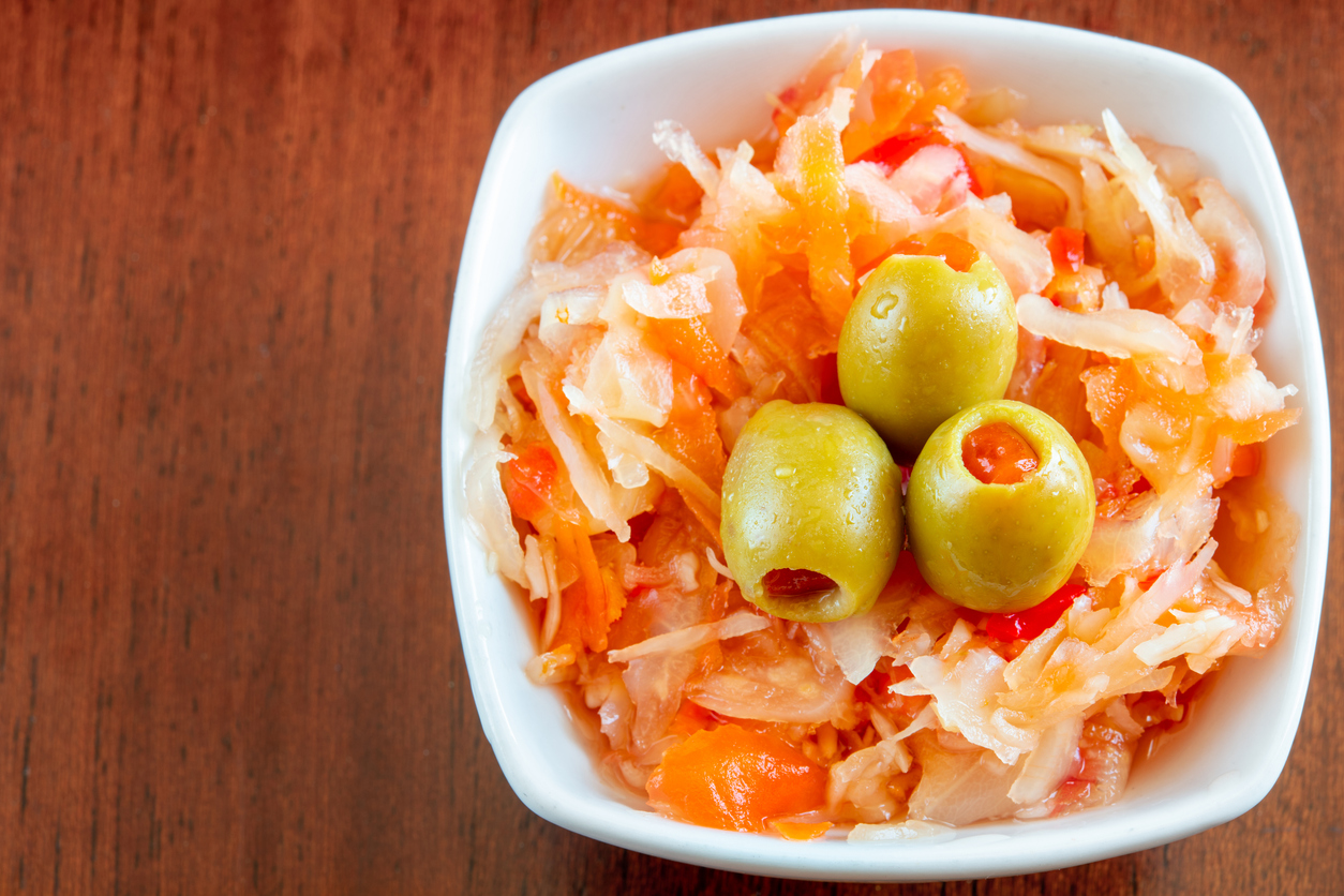 Fruit salad in a white bowl