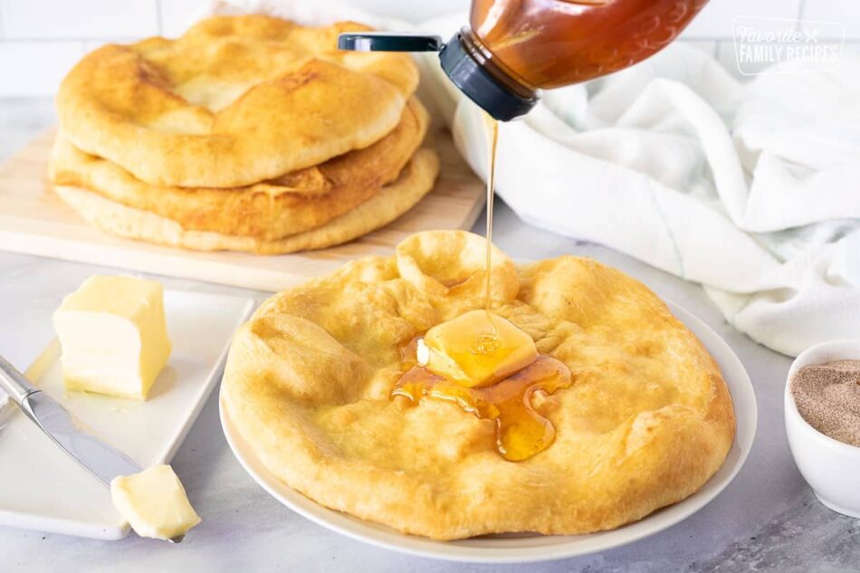 Traditional Native American Fry Bread with Honey Butter