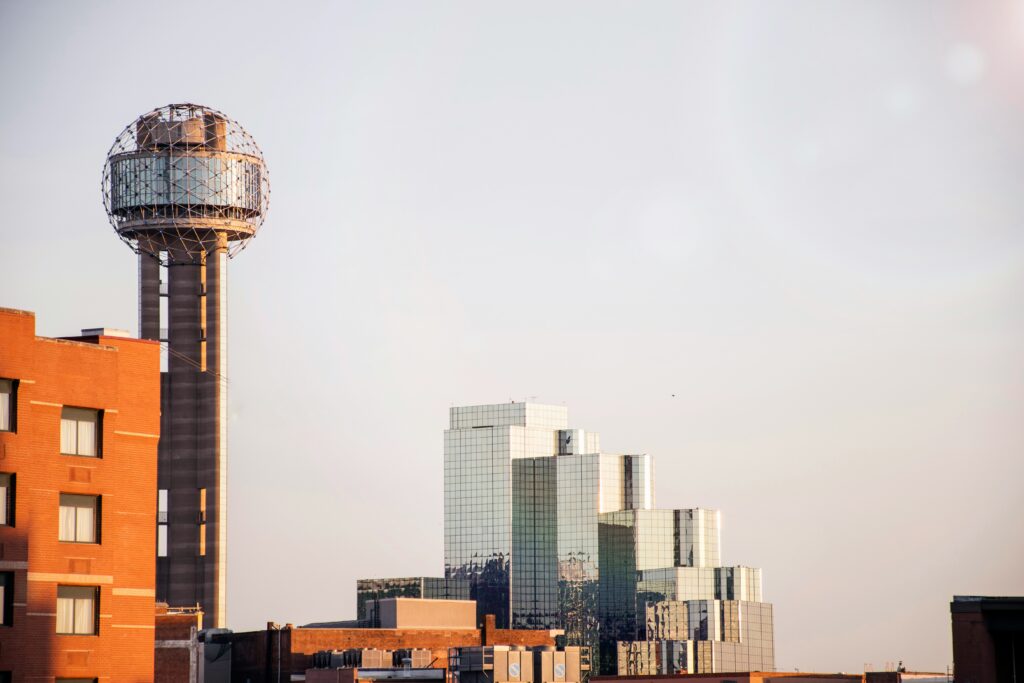 Dallas skyline at sunset
