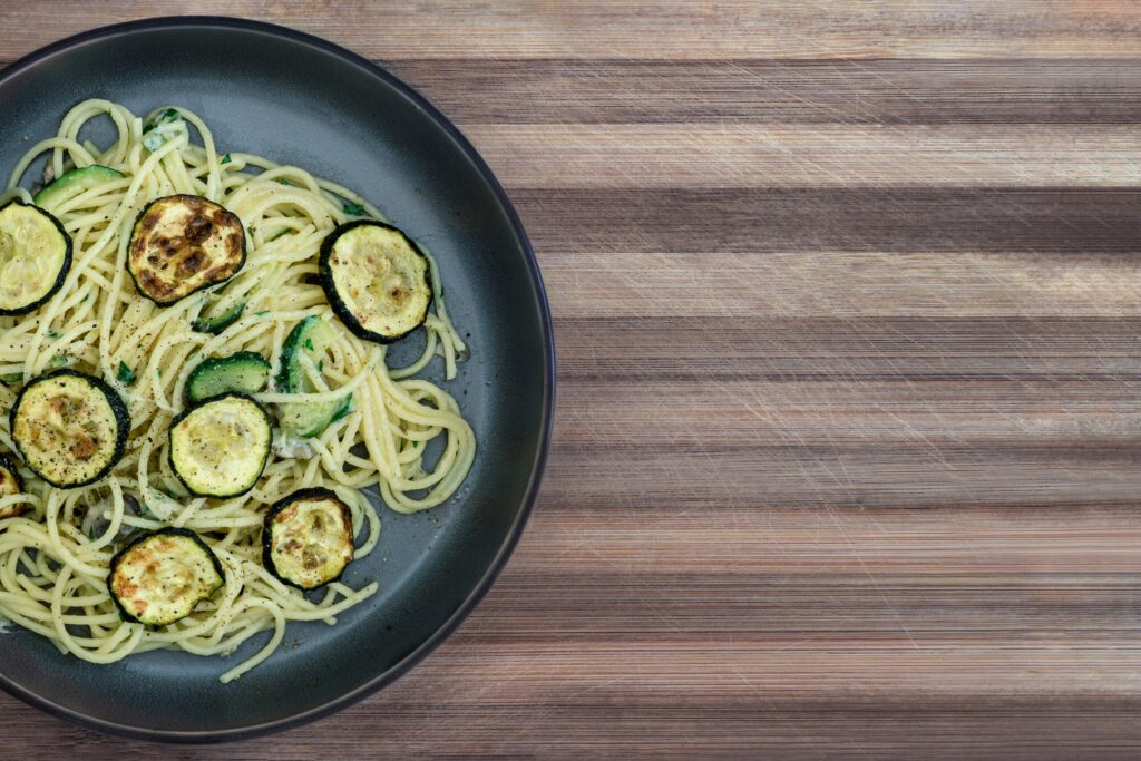 Bowl of zucchini noodles