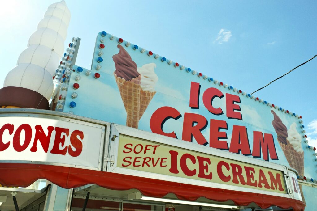 Vintage ice cream sign