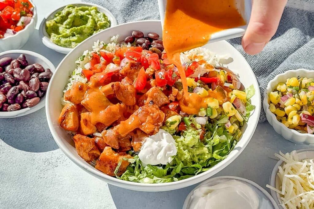 Tejano chipotle chicken bowls