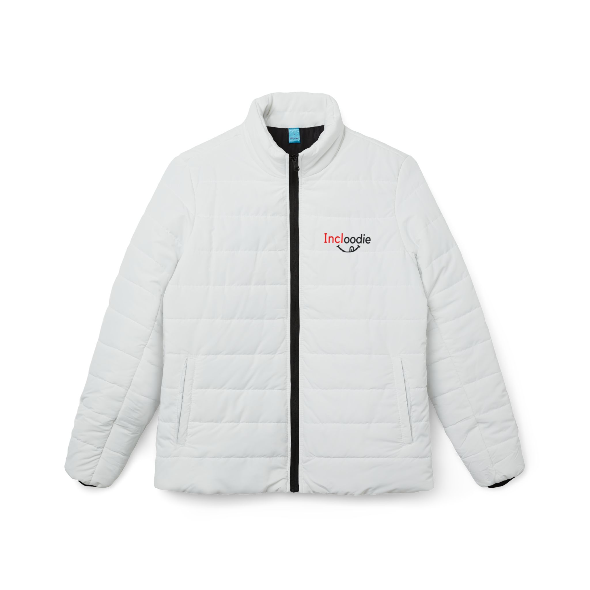 Incloodie Women’s Puffer Jacket in White - Cozy & Chic Outerwear for Cold Weather